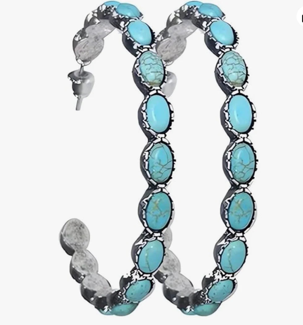 Turquoise Hoop Earrings